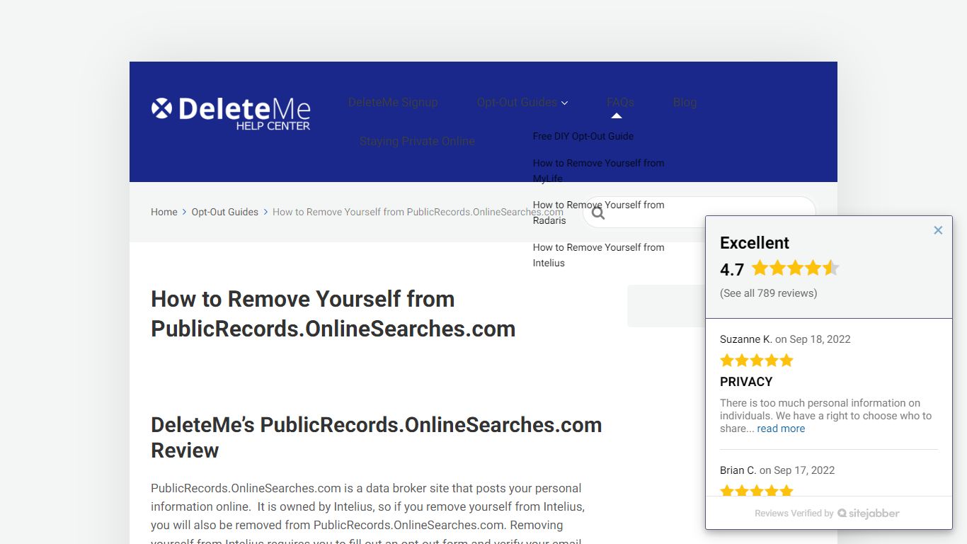 How to Remove Yourself from PublicRecords.OnlineSearches.com